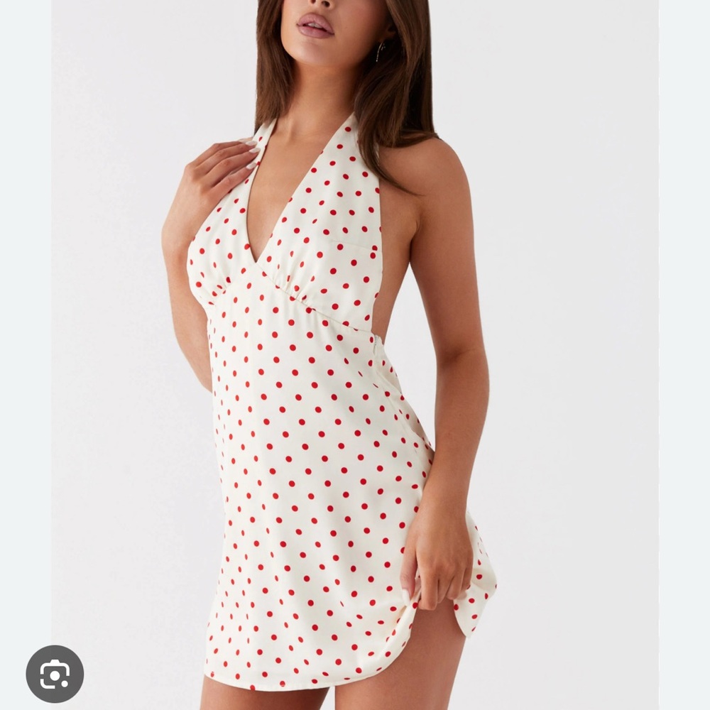 Peppermayo Red Polka Dot Backless Dress